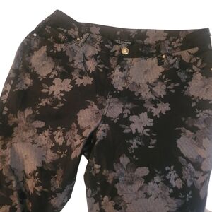 Linea Domani Black and Grey Floral Print Pants 6